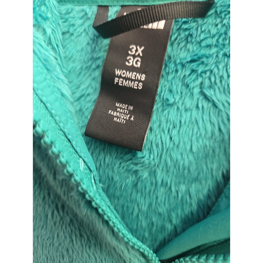 Women's North Face Fleece Pullover Quarter Zip With Hood  Porcelain Green 3X - Picture 2 of 6